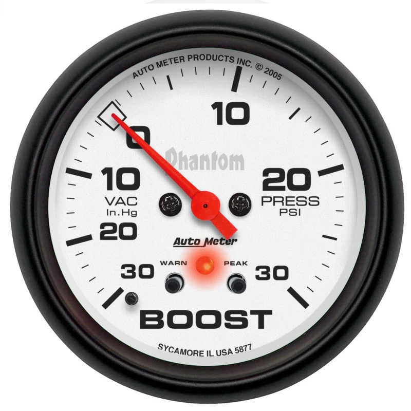 AutoMeter Gauge Vac/Boost 2-5/8in. 30Inhg-30PSI Digital Stepper Motor Phantom