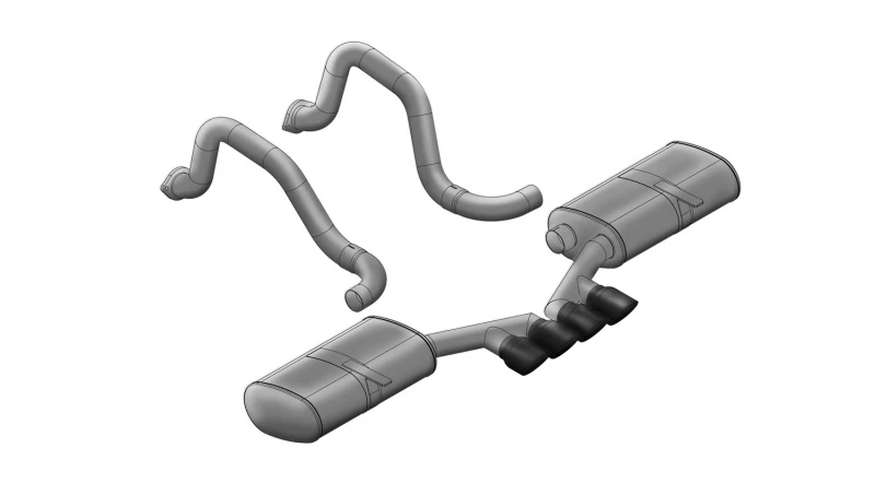 Corsa 1997-2004 Chevrolet Corvette C5 Z06 5.7L V8 Schwarzes Sport Axle-Back Auspuffsystem