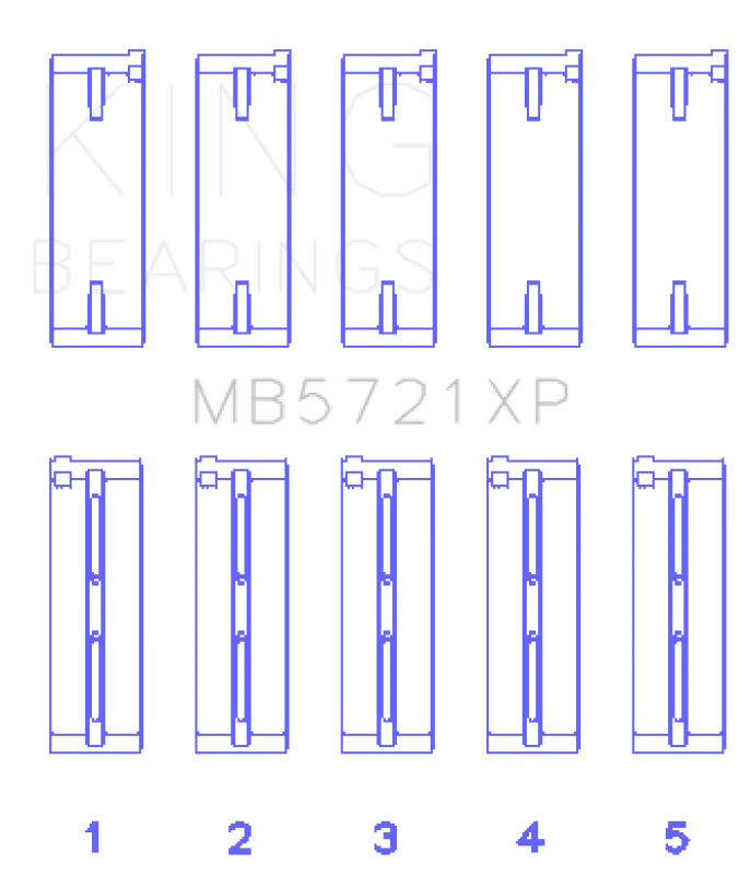 King Engine Bearings Nissan SR20DET (GTiR) 16V Performance Main Bearing Set - Size STD