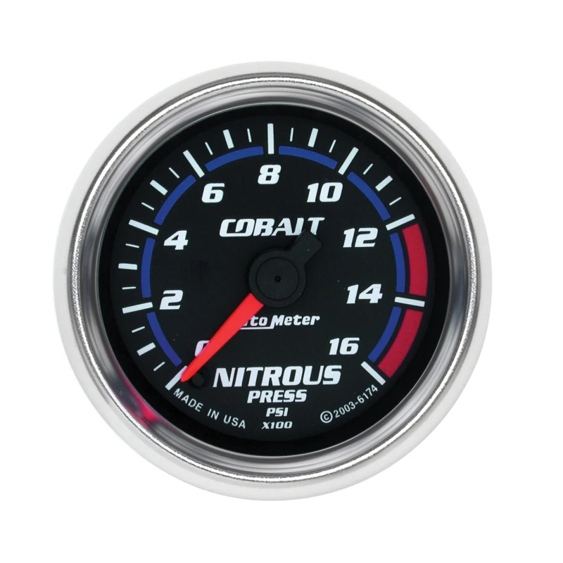 Autometer 2-1/6in Cobalt Nitrous Pressure Gauge 0-1600PSI Digital Steppe Motor