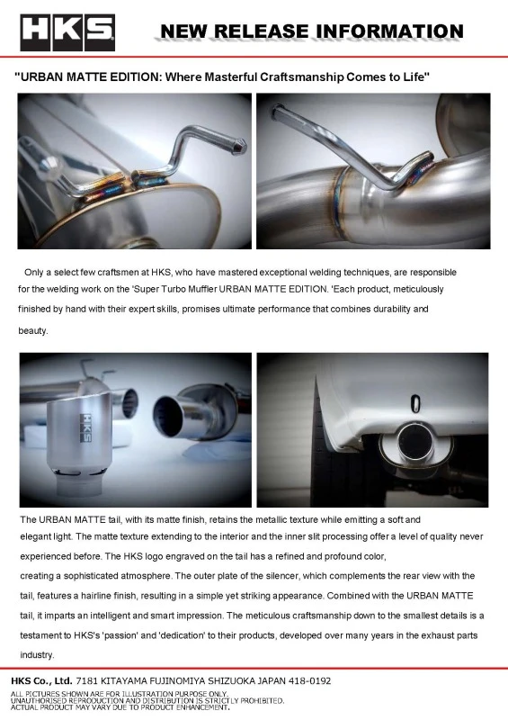 HKS Super Turbo Muffler Urban Matte Edition für 1989–1994 Nissan Skyline GT-R E-BNR32 RB26DETT