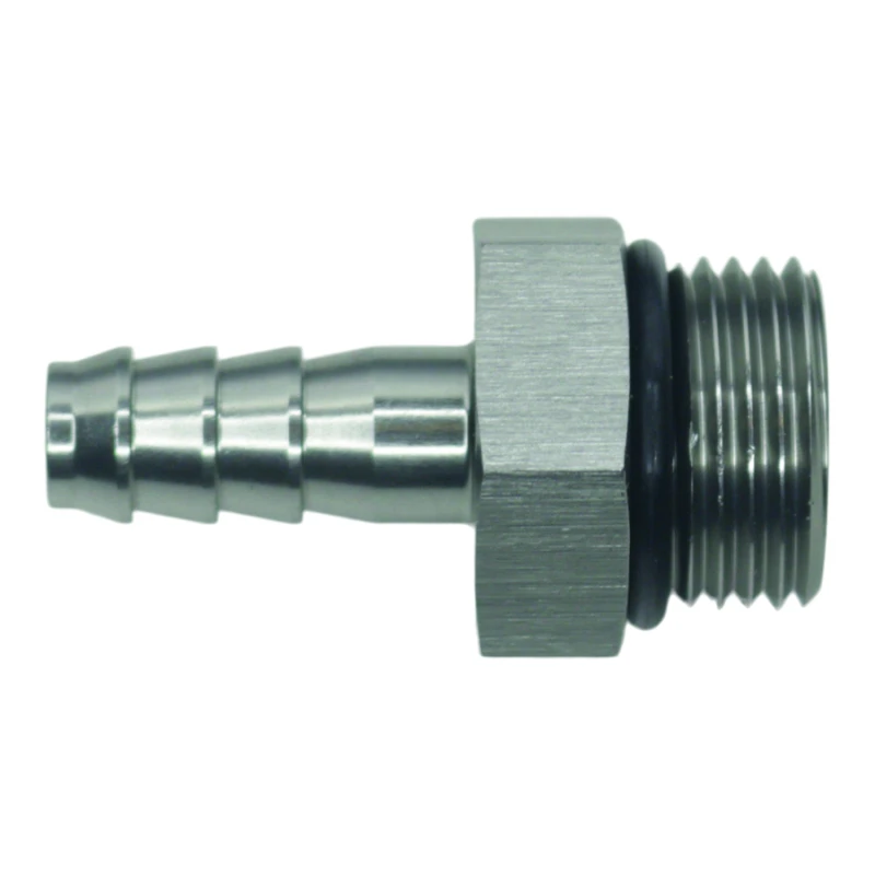 DeatschWerks 8AN ORB-Männlich auf 5/16 Zoll-Männlich-Triple-Barb-Fitting (inkl. O-Ring) - eloxiertes DW-Titan