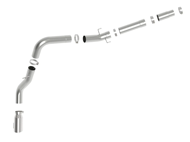 aFe ATLAS 5 Zoll DPF-Back Alum Stahl Auspuff-System mit polierter Spitze 19-20 Ram Diesel Trucks L6-6.7L (td)