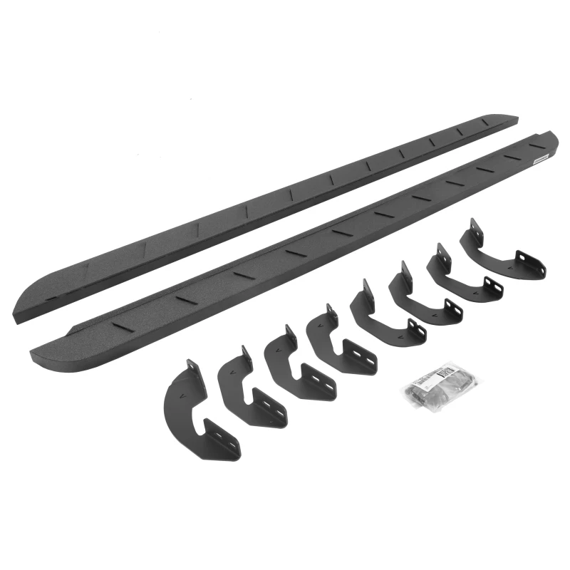 Go Rhino 07-21 Toyota Tundra DC 4DR RB10 Slim Laufbretter Kit (Inkl. Halterungen) - Bedliner Beschichtung