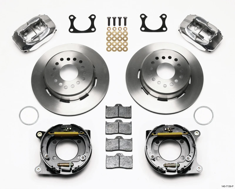 Wilwood Forged Dynalite P/S Park Brake Kit Polished Big Ford 2.36in Offset