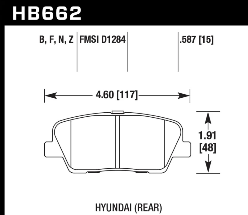 Hawk 10 Hyundai Genesis Coupe (ohne Brembo-Bremsen) HPS Street 15mm hintere Bremse