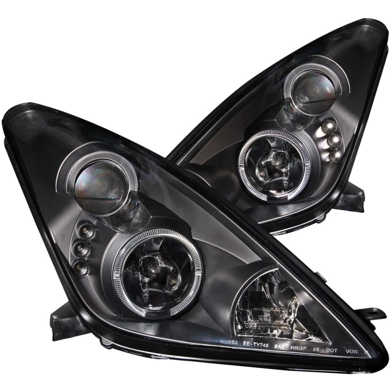 ANZO 2000-2005 Toyota Celica Projektor-Scheinwerfer mit Halo Schwarz
