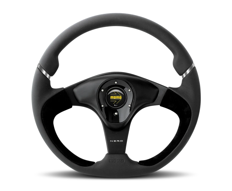 Momo Prototipo 6C Steering Wheel 350 mm - Black Leather/Gry St/Cbn Fbr Spoke