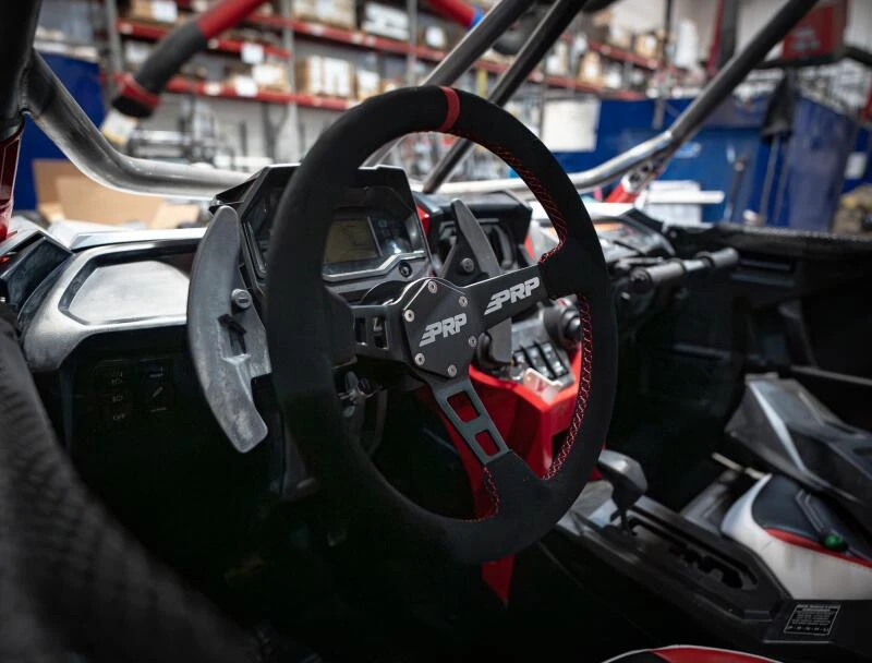 PRP Deep Dish Suede Steering Wheel - Red