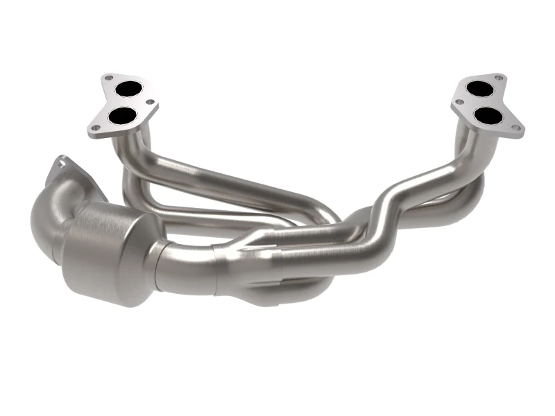 aFe Twisted Steel 304 Stainless Steel Header w/ Cat for 13-19 Subaru Outback H4-2.4L
