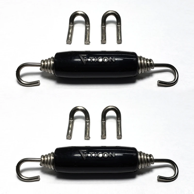 Stainless Bros Spring Tab Kit - 5 Pack SS304 (5 Springs 10 Hooks and 5 Black Silicone Sleeves)