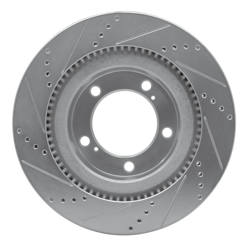 DFC 07-22 Lexus LX570 Front Right Drilled & Slotted Silver Brake Rotor