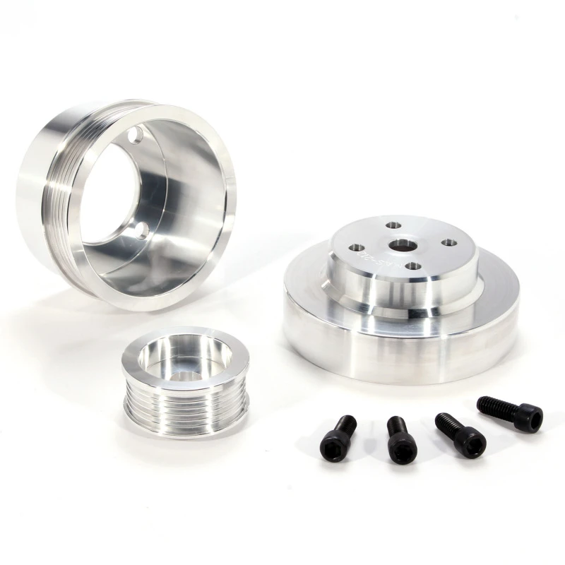 BBK 86-93 Mustang 5.0 Untersetzer-Pulley-Kit - Leichtes CNC-Billet-Aluminium (3-teilig)