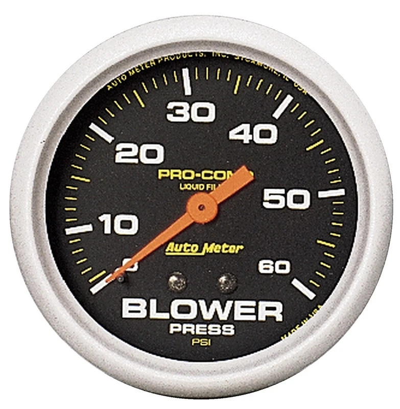 Autometer Blowerdruck mit Speicher 60PSI Flüssigkeitsgefülltes mechanisches Boost-Manometer