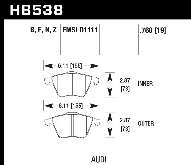 hawk-performance_HB538F.760-679341c543ef2 Hawk 2009-2009 Audi A4 Cabriolet HPS 5.0 Front Brake Pads