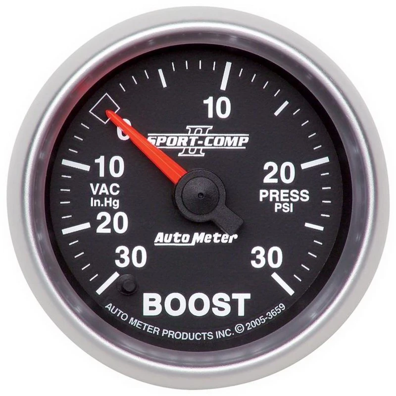 Autometer Sport-Comp II 52mm Vollübersicht Elektronisches 30 In Hg-Vac/30 PSI Vakuum/Boost-Messgerät