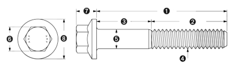 ARP M8 x 1,25 x 115 Hex-Schwarzoxid-Bolzen (5/Stück) für verschiedene Anwendungen