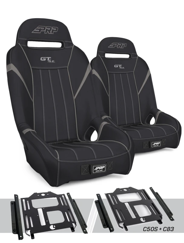 PRP Polaris RZR 570 GT/S.E. Suspension Seats Kit (Pair) - Black & Gray