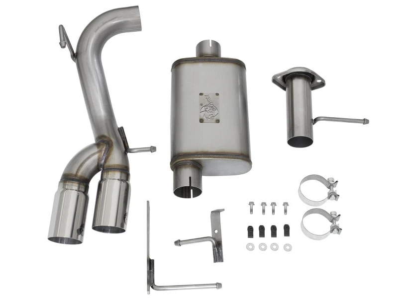 aFe Rebel Series CB 3 Zoll mittlerer Seitenausgang SS Exht mit polierten Spitzen 15-17 Chevy Colorado / GMC Canyon