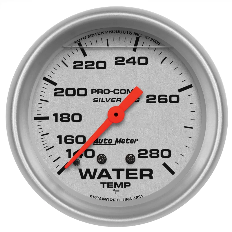 AutoMeter Gauge Water Temp 2-5/8in. 140-280 Deg. F Liquid Filled Mech Ultra-Lite