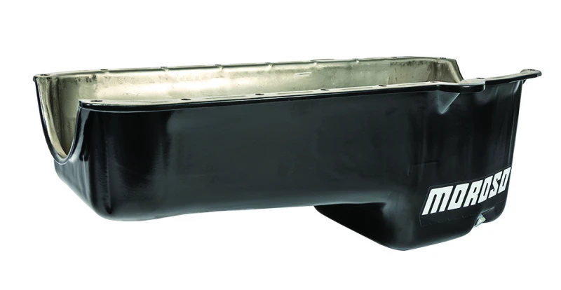 Moroso Pre-80 Chevrolet Small Block (w/Driver Side Dipstick) Wet Sump 5qt 7.5in Steel Oil Pan - Black
