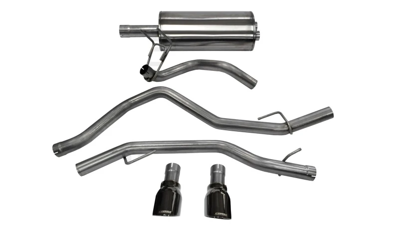Corsa 09-18 Dodge Ram 1500 4.7L/5.7L V8 Quad/Crew Cab/Short Bed Black Dual Rear Exit Cat-Back Exhaust