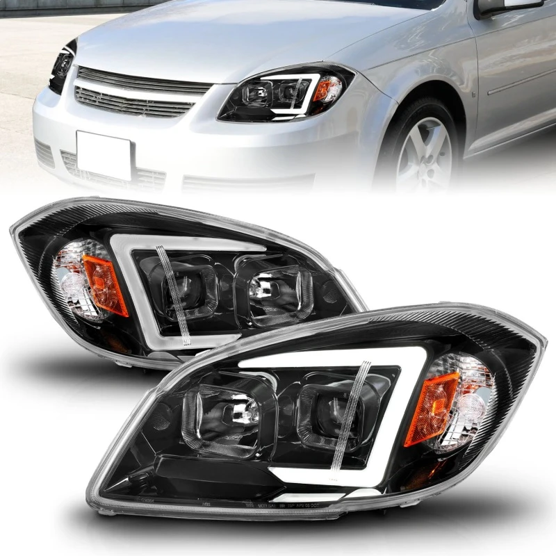 ANZO 05-10 Chevrolet Cobalt / 07-10 Pontiac G5 LED-Projektorscheinwerfer mit Seq Schwarzem Gehäuse
