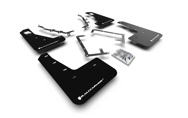 Rally Armor 09-11 Ford Focus MK2 RS Schwarze UR Schmutzfänger Weißes Logo