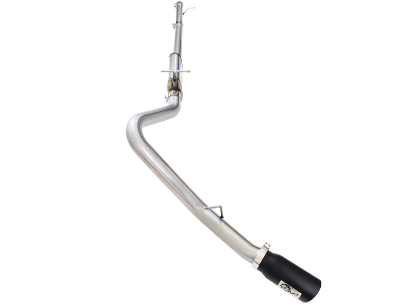 aFe MACHForce XP Auspuff 3in-3.5in SS Einzelseitige Auspuffanlage mit schwarzer Spitze 99-04 Ford F150 V8 5.4L/6.8L
