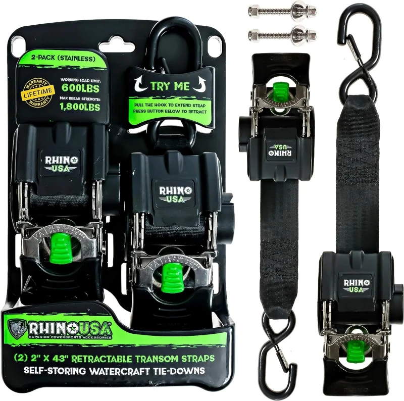 Rhino USA Retractable Transom Straps