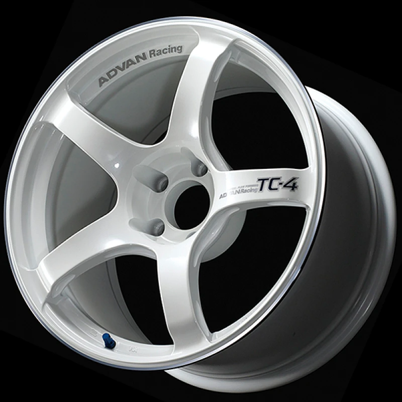 Advan TC4 18x8.5 +45 5x114.3 White Metallic and Ring Wheel