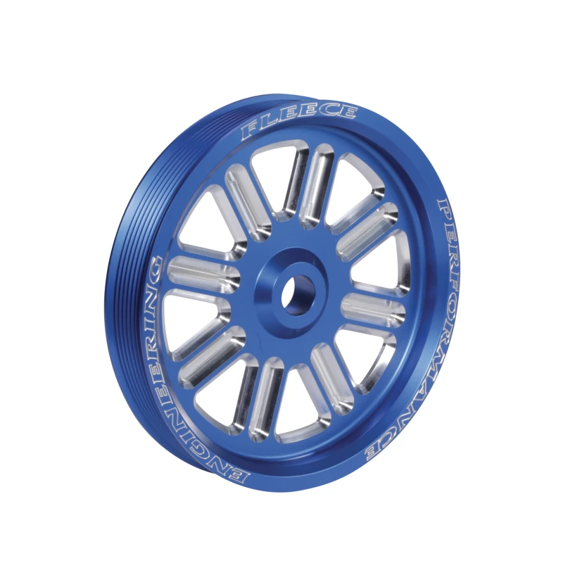 Fleece Performance Dodge Cummins Doppel-Pumpen-Speichen-Riemenscheibe (für Verwendung mit FPE-Doppel-Pumpen-Halter) Blau