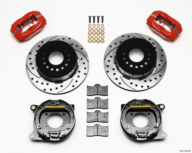 Wilwood Forged Dynalite P/S Parkbremse-Kit gebohrt rot 93-97 Camaro/Firebird