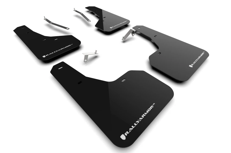 Rally Armor Schwarze UR-Schmutzfangmatte mit weißem Logo für 22-24 Subaru Forester (Inkl. Wilderness)