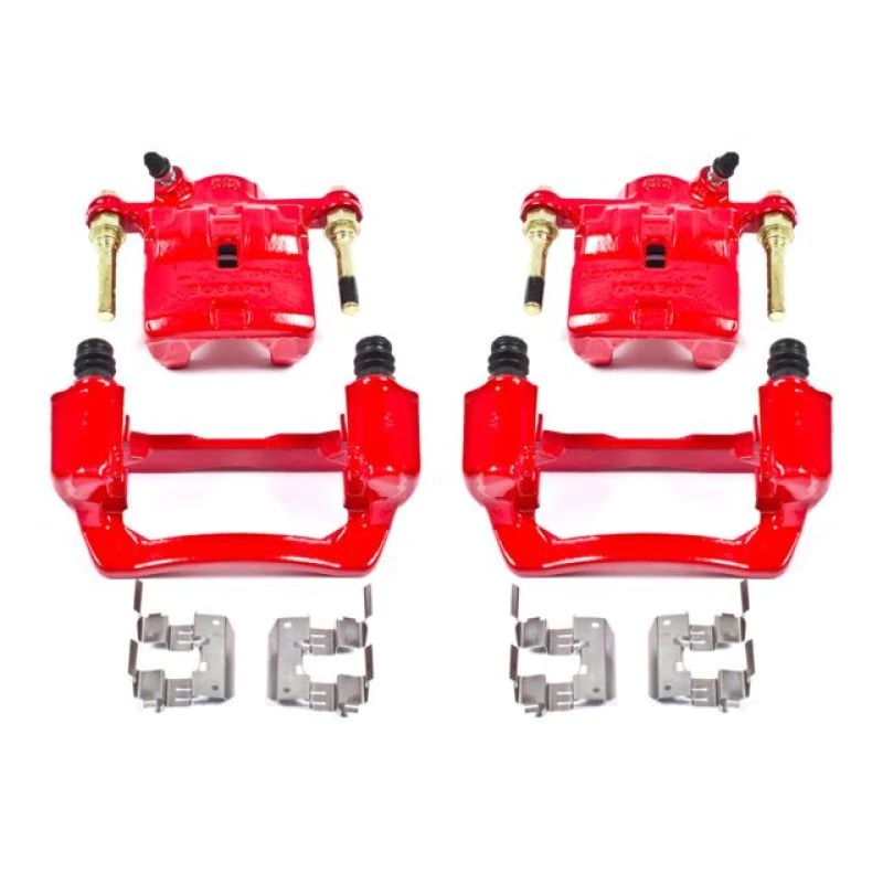 Power Stop Rear Red Calipers w/Brackets - Pair for 09-13 Subaru Forester