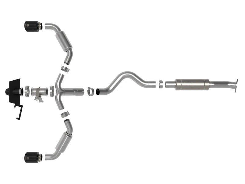 aFe 23-24 Toyota GR Corolla L3 1.6L (t) Gemini XV 3 Zoll auf 2-1/2 Zoll Kat-Back-Abgasanlage mit schwarzen Endrohren