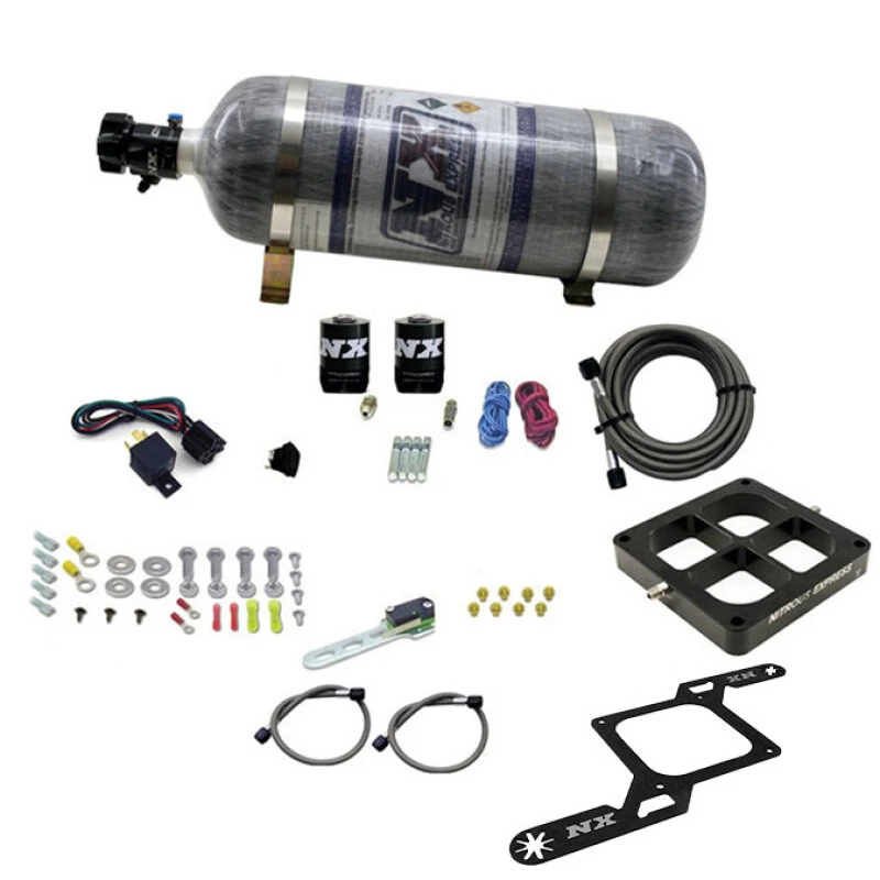 Nitrous Express Dominator Single Entry Billet Crossbar Stage 6 Nitrous Kit (50-300HP) w/Comp Bottle