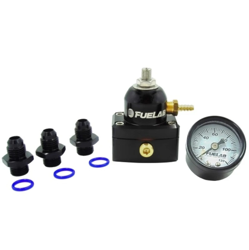Fuelab 535 EFI Einstellbarer Mini Benzindruckregler 25-90 PSI mit Messgerät
