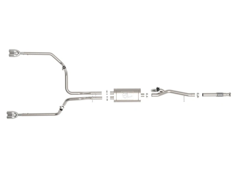 aFe Gemini XV 3 Zoll 304 SS Kat-Abgasanlage mit Cutout 19-21 GM Silverado/Sierra 1500 V8- mit schwarzen Endrohren