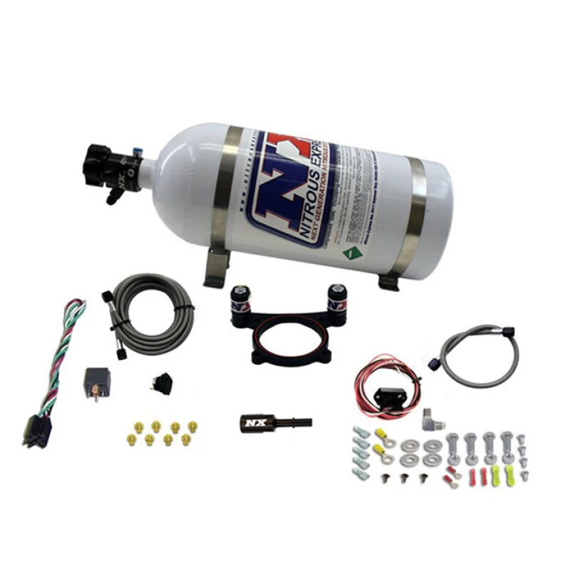 Nitrous Express 11-15 Ford Mustang GT 5.0L Coyote 4 Valve Nitrous Plate Kit (50-200HP) w/10lb Bottle