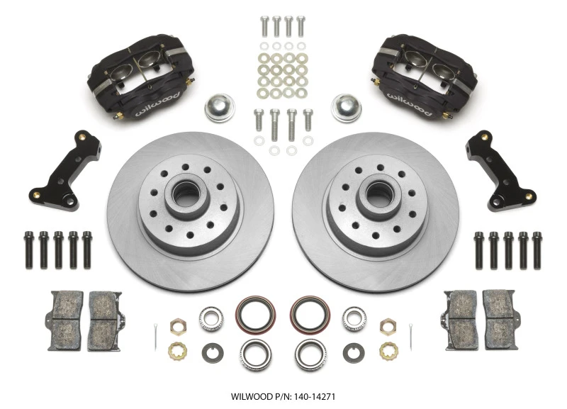 Wilwood Forged Dynalite Front Kit 11,03 Zoll 1-teiliger Rotor und Nabe 74-80 Pinto/Mustang II Disc Spindel nur