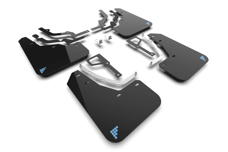 Rally Armor 2025 Hyundai Ioniq 5 N Schwarzes UR-Schmutzfänger-Kit mit Light Blue Battery Logo