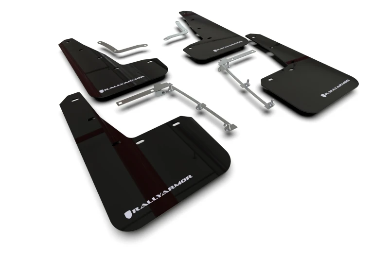 Rally Armor 20-23 Toyota GR Yaris Schwarze Schmutzfänger mit weißem Logo