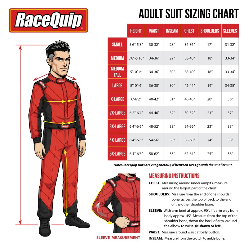RaceQuip Black SFI-5 Suit - Large