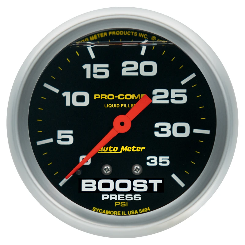 Autometer Pro-Comp 2 5/8 Zoll 0-35 PSI Flüssigkeitsgefüllter mechanischer Boost-Druckmesser