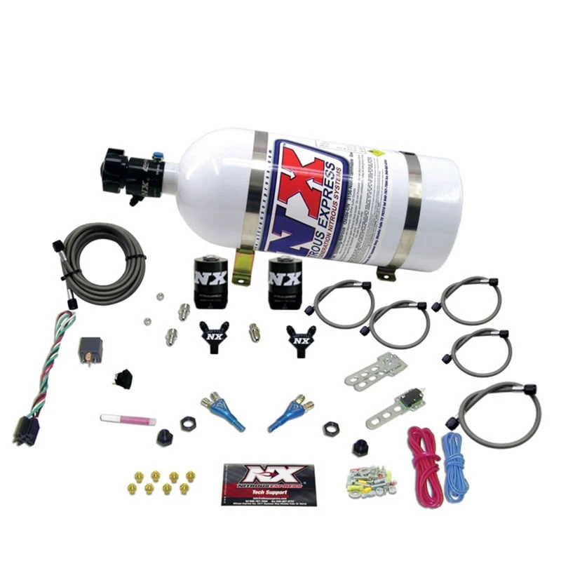 Nitrous Express Ford EFI Doppel-Düse-Nitrous-Kit (100-300PS) mit 10lb-Flasche