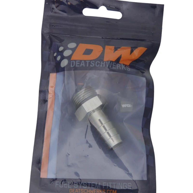 DeatschWerks 8AN ORB-Männlich auf 1/2 Zoll männlich Triple-Barb-Fitting (inkl. O-Ring)