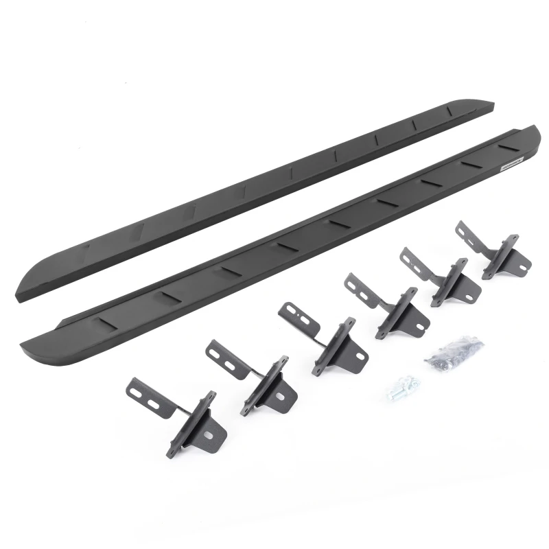 Go Rhino 21-22 Ford Bronco (außer Sport) 4DR RB10 Slim Running Boards Kit (mit Halterungen) - Tex. Schwarz