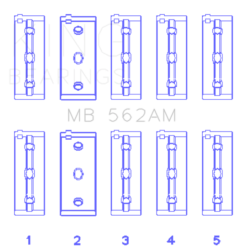 king-engine-bearings_MB562AM-67936458eeff4 King Fiat / Lancia / Seat 4-Zylinder (Größe STD) Hauptlager-Satz