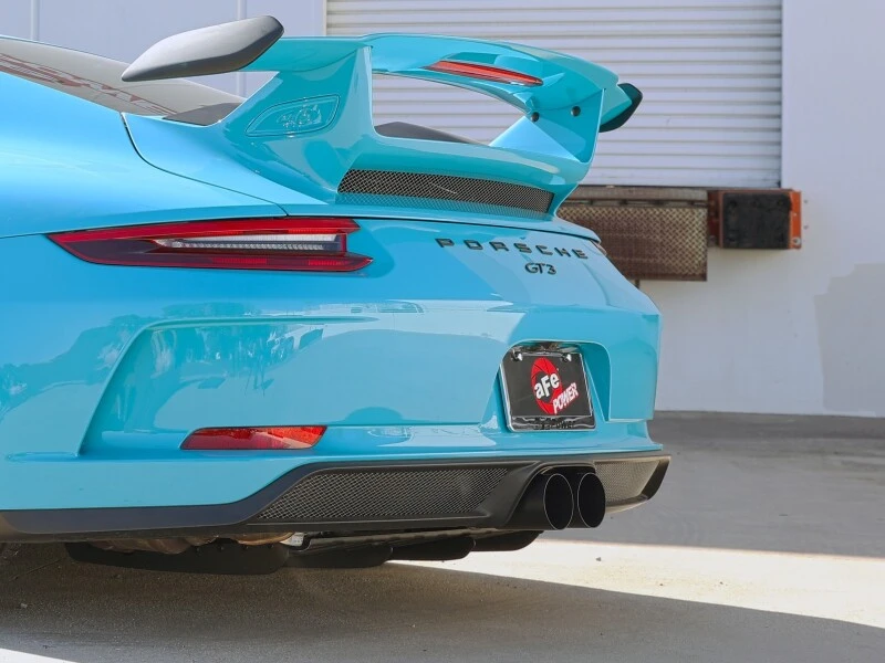 aFe 14-16 Porsche 911 GT3 991.1 H6 3.8L MACH Force-Xp 304 SS Kat-Auspuff-System mit schwarzen Endrohren